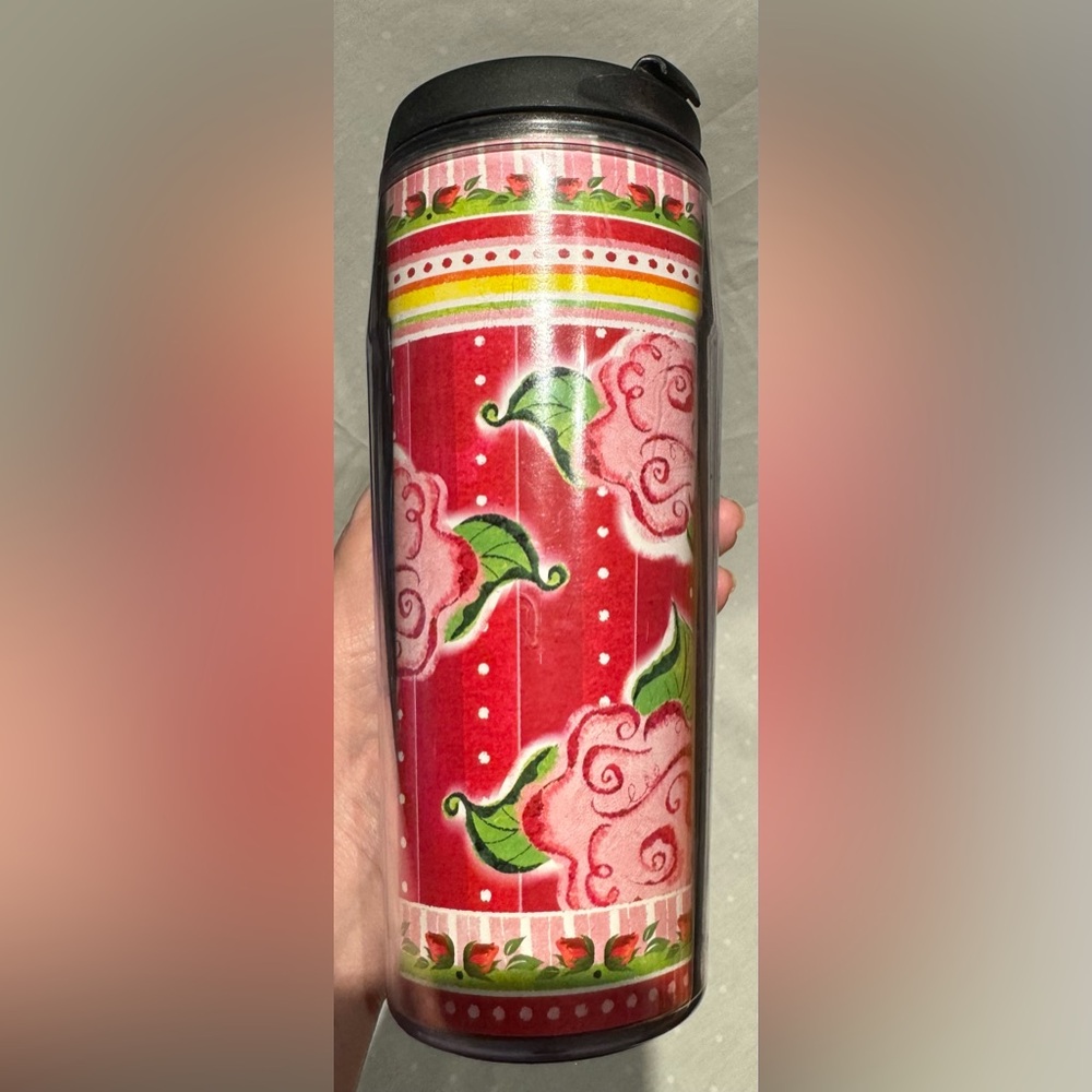 Starbucks Barista Red Rose 2002 Hot Cold Cup Tumblers 16 oz with Lid - Picture 8 of 8